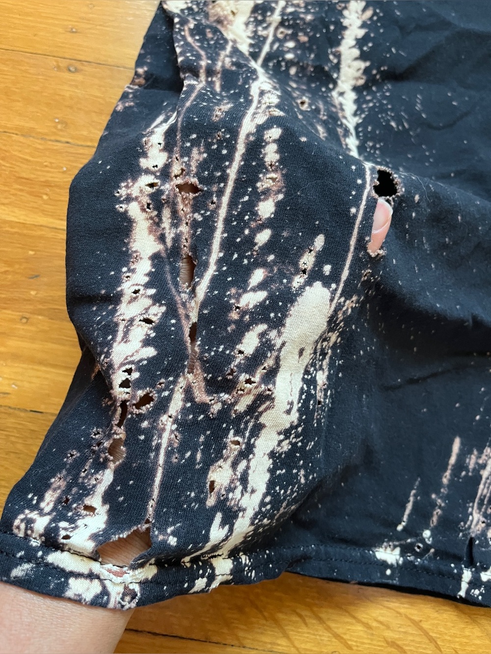 Handmade trashed distressed destroyed bleach tie-dye t-shirt punk goth grunge s - Picture 5 of 9